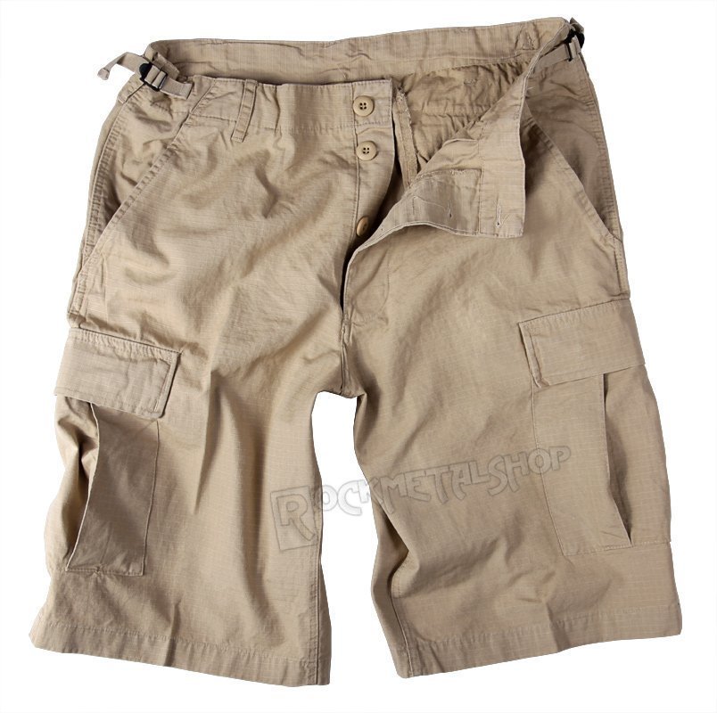 spodnie bojówki krótkie US BERMUDA RIP-STOP COTTON PREWASH KHAKI-S
