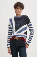 Swetry damskie - Pepe Jeans sweter HARLOW damski kolor granatowy  PL702202 - miniaturka - grafika 1
