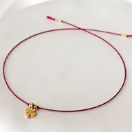 Bransoletki - Złota Bransoletka Szczęścia z koniczynką 14K 585 - miniaturka - grafika 1