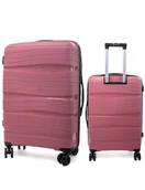 Walizki - WALIZKA XXL DUŻA PP3 POLIPROPYLEN ZAMEK TSA ROSE RED - miniaturka - grafika 1