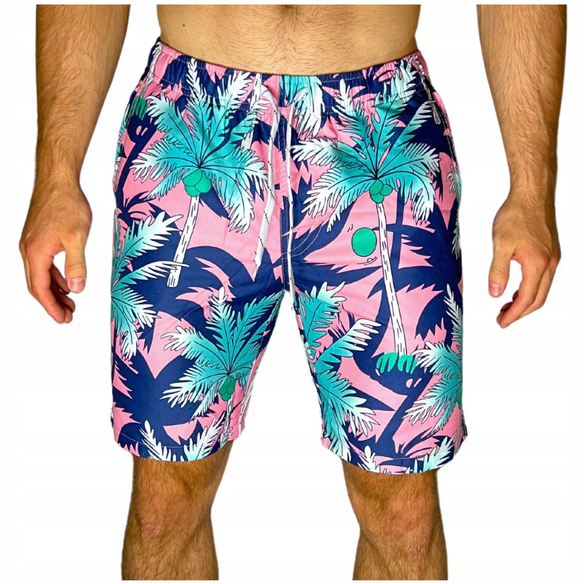 Spodenki Plażowe Szorty Młodzieżowe Hawajskie Kąpielówki Siatka SLIM XL