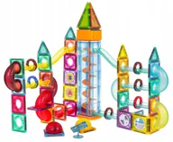 Klocki - Klocki Magnetyczne z Podświetleniem 134el. - miniaturka - grafika 1