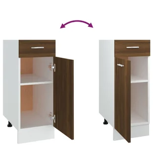 Lumarko Dolna szafka z szufladą, brązowy dąb, 30x46x81,5 cm - Szafki do salonu - miniaturka - grafika 9