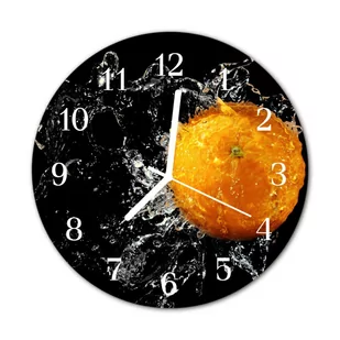 Zegar na szkle ścienny Okrągły Pomarańcza Owoc - Zegary - miniaturka - grafika 1