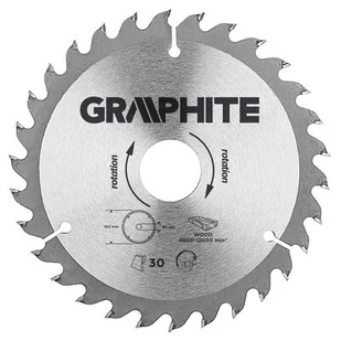 Graphite tarcza do drewna 160mm 30 zębów widia 57H660 - Tarcze do pił - miniaturka - grafika 1