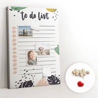 Planery - Tablica Korkowa ze wzorem 70x100 cm + Pinezki Drewniane - Planer rzeczy do zrobienia - miniaturka - grafika 1
