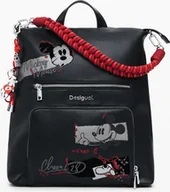 Plecaki - Stylowy plecak damski w kolorze czarnym z nadrukiem i haftem Mickey - miniaturka - grafika 1