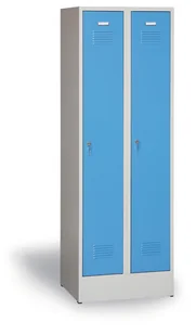 Kovona Metalowa szafka ubraniowa na cokole, niebieskie drzwi, zamek cylindryczny A54180.2.B5.2.2 - Szafki BHP - miniaturka - grafika 1