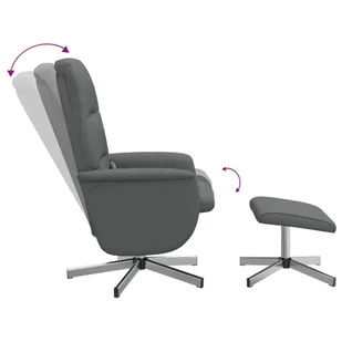 Rozkładany fotel masujący z podnóżkiem, ciemnoszary, tkanina - Fotele - miniaturka - grafika 5