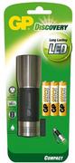 Latarki - LED Flashlight, 3xAAA, metalowy, czarno-srebrna, GP LCE604 - miniaturka - grafika 1