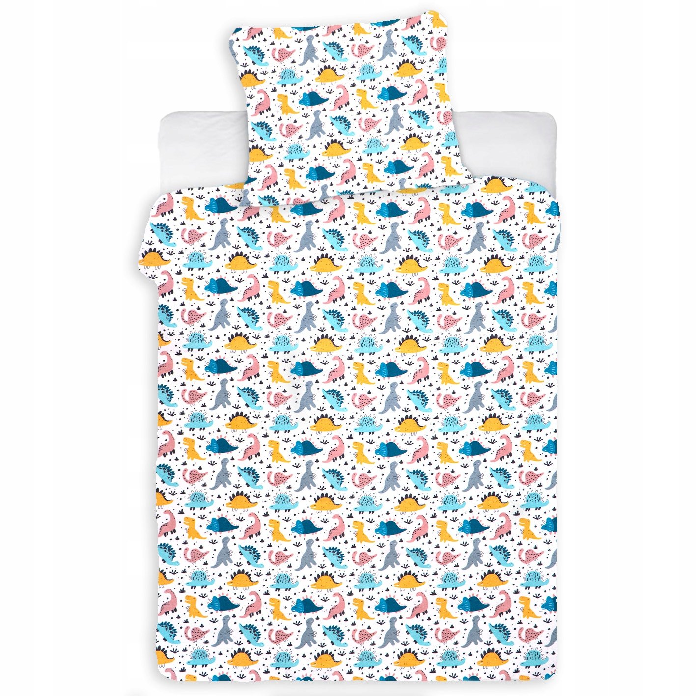 Pościel 120x180 cm dziecięca poszewka 70x80 cm dinozaury dino