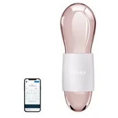 Masażery - Masażer do oczu GESKE Duo Cool & Warm 7w1 Biało - różowy - miniaturka - grafika 1