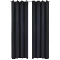 Zasłony - Czarne zasłony zaciemniające z metalowymi otworami x2 135 x 245 cm - Zasłona Zaciemniająca - miniaturka - grafika 1