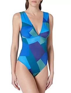 Stroje kąpielowe - Sloggi damski kostium kąpielowy Shore Kiritimati One Piece, Blue - Dark Combination, XL - grafika 1