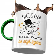Kubki - Kubek Zielony Dla Siostry na Urodziny na Prezent z Nadrukiem ze Zdjęciem + Opakowanie na prezent (wzór 02) - miniaturka - grafika 1