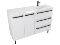 Szafki łazienkowe - Szafka Stojąca Z Umywalką ATH 120 cm DS Prawa - Biały Mat - Uchwyty Czarne Matowe - miniaturka - grafika 1