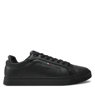 Sneakersy Tommy Hilfiger Icon Court Lth Flag Ess FM0FM05317 Czarny - Sneakersy męskie - miniaturka - grafika 1