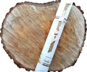 Świece - Świeca na chrzest z wytłoczonym złotym krzyżem, białym gołębiem, winogronami i kłosem - miniaturka - grafika 1