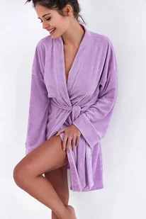 Szlafrok frotte linda jasny fiolet L/XL - Szlafroki damskie - miniaturka - grafika 3