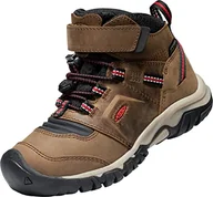 Buty dla chłopców - KEEN Mixed Kids Ridge Flex Mid Wodoodporne buty turystyczne, Czerwony dywan bizon, 24 EU - miniaturka - grafika 1