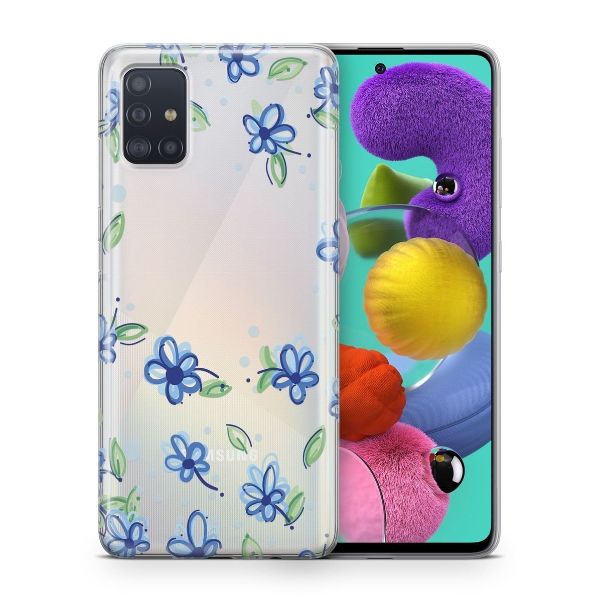 Etui na telefon komórkowy Pokrowiec ochronny na Huawei P20 Lite 2019 Etui Pokrowiec Torba Zderzak TPU, Model: Huawei P20 Lite 2019, Wybierz wzór: Kwiaty Niebieski