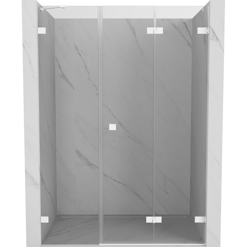 Mexen Lunar-F drzwi prysznicowe składane prawe 115 cm, transparent, białe - 836S-115-050-20-00-P