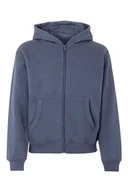 Bluzy dla dziewczynek - Mukua Byron Kids Bluza dziecięca z zamkiem błyskawicznym i kapturem, kolor niebieski denim, rozmiar 5/6 - miniaturka - grafika 1