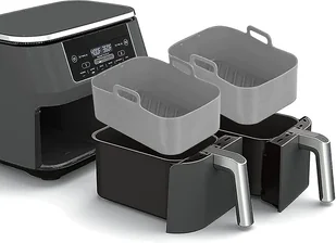 2szt Silikonowy garnek do Ninjas Dual Air Fryer, silikonowe wkładki do frytkownicy powietrznej Podwójna frytkownica Silikonowy kosz frytkownicy, fr... - Akcesoria i części do mikrofalówek - miniaturka - grafika 1