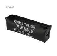 Piórniki - Piórnik jednokomorowy czarny - Wszystko, na co mam - miniaturka - grafika 1