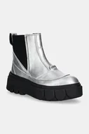 Botki damskie - Sorel sztyblety skórzane CARIBOU X BOOT CHELSEA W damskie kolor srebrny na platformie 2048441034 - miniaturka - grafika 1