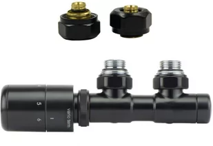 Zawór termostatyczny zespolony 50mm TWINS czarny mat lewy Pex głowica Tucan - Zawory i kraniki Zawór termostatyczny zespolony 50mm TWINS czarny mat lewy Pex głowica Tucan - Zawory i kraniki - miniaturka - grafika 1