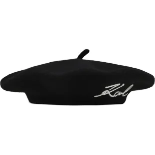 Karl Lagerfeld Wełniany beret k/signature - Czapki damskie - miniaturka - grafika 1