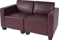 Sofy i kanapy - Modułowa sofa 2-osobowa Lyon, imitacja skóry ~ Czerwono-brązowy - miniaturka - grafika 1