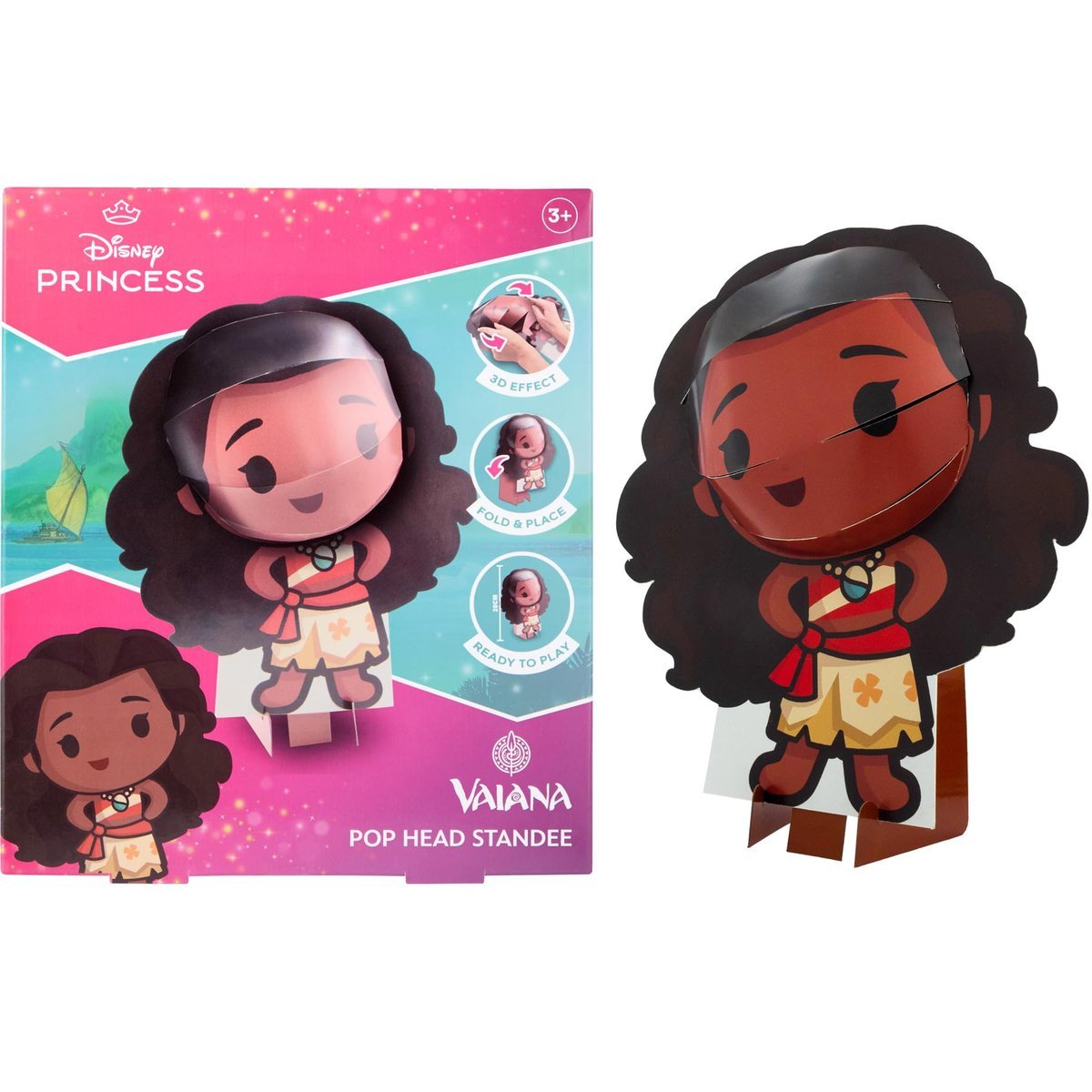 Disney Princess Figurka Vaiana - 3D Pop Head 30 cm - Beauty and The Beast - figurka kolekcjonerska - zabawka pomysł na prezent (VA24336)