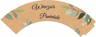 Papilotki na babeczki na wieczór panieński z zielonymi listkami kraftowe - 6 szt. - Wieczór panieński i kawalerski - miniaturka - grafika 1