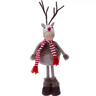 Renifer stojący 48cm figurka świąteczna czerwono brązowy - Ozdoby bożonarodzeniowe - miniaturka - grafika 1