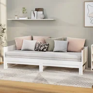 Łóżka - Lumarko Łóżko rozsuwane, białe, lite drewno sosnowe, 2x(80x200) cm - miniaturka - grafika 1