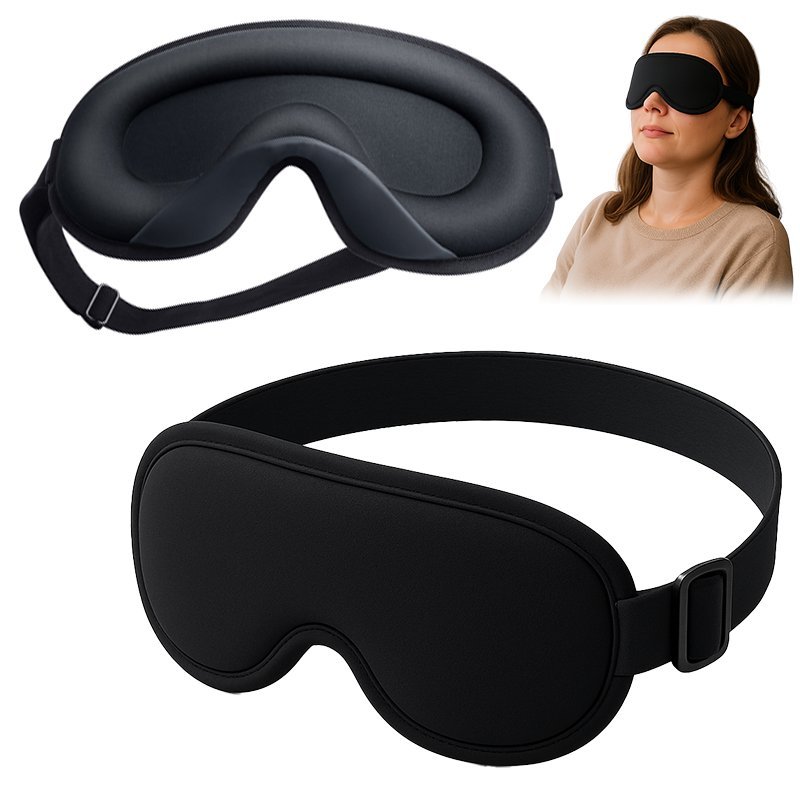 Opaska Na Oczy Do Spania Podróżna Do Samolotu Wygodna Gruba Premium 3D