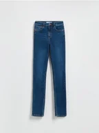 Spodnie damskie - Reserved - Jeansy slim fit z rozcięciem - granatowy - miniaturka - grafika 1