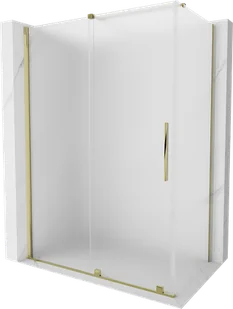 Mexen Velar kabina prysznicowa rozsuwana 160x70 cm, szron, złota - 871-160-070-31-50 - Kabiny prysznicowe - miniaturka - grafika 1