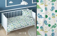 Pościel dla dzieci - Poszewka bawełniana 50x60 dinozaury biała niebieska dziecięca zapinana na suwak KARO Bawełna Max - miniaturka - grafika 1
