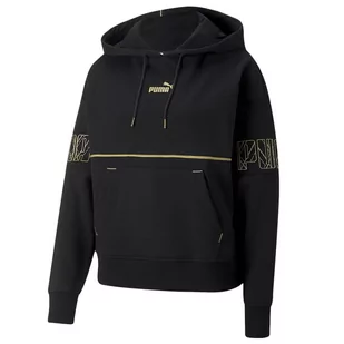 Bluza Puma Power Deco Glam Hoodie 67175601 - czarna - Bluzy sportowe damskie - miniaturka - grafika 1