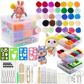 Pasmanteria - Zestaw Xxl Do Filcowania Czesanki Wełna Igły Wełna Czesankowa + Akcesoria - miniaturka - grafika 1