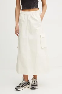 adidas Originals spódnica bawełniana kolor beżowy midi rozkloszowana IW0949 - Spódnice - miniaturka - grafika 1