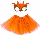 Dodatki do strojów karnawałowych - STRÓJ SARNA JELONEK SPÓDNICZKA TIULOWA POMARAŃCZOWA + MASKA FILCOWA - miniaturka - grafika 1