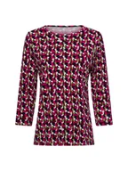 Bluzki damskie - RABE Damska koszulka z długim rękawem Kobiety wiskoza niebieski|wyrazisty róż|wielokolorowy wzorzysty, 38 - miniaturka - grafika 1