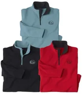 Bluzy męskie - Zestaw 3 sportowych swetrów z mikropolaru Atlas Mężczyzna Atlas For Men - Kolor : Niebieski - Rozmiar : 4XL - miniaturka - grafika 1