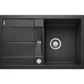 Zlewozmywaki - Blanco Zlew METRA 45S Czarny odwracalny korek auto 525914 - miniaturka - grafika 1