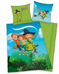 Herding Pościel bawełniana 140x200 Petronella w sosie jabłkowym zielona niebieska poszewka 70x90 H23 - Pościel dla dzieci - miniaturka - grafika 1