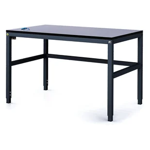 Antystatyczny stół warsztatowy ESD, 1200 x 800 x 745-985 mm, regulowany stelaż - Stoły warsztatowe - miniaturka - grafika 1